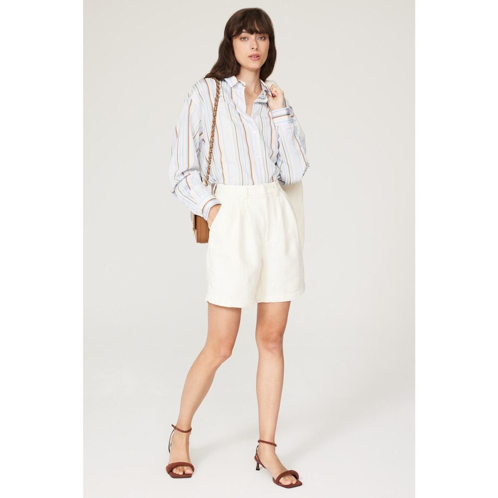 SAMSOE Multicolor Stripes Long Sleeve Collar Front Button Alfrida Shirt Size XXS